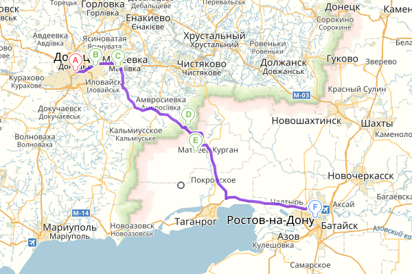 Карта дорог донецк